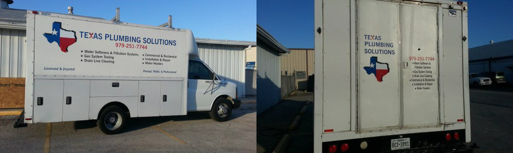 plumbing truck wraps Houston