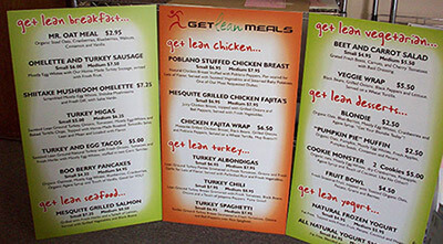 restaurant menu signs