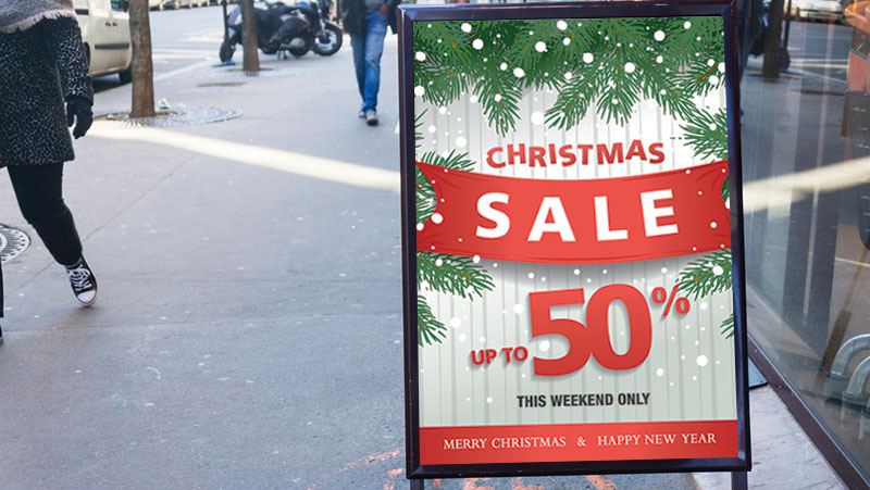 holiday sandwich board signs - Houston