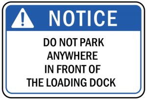 loading dock warehouse sign
