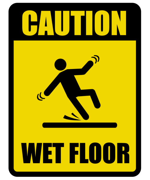 warehouse caution sign