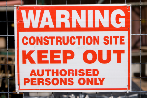 construction site warning sign