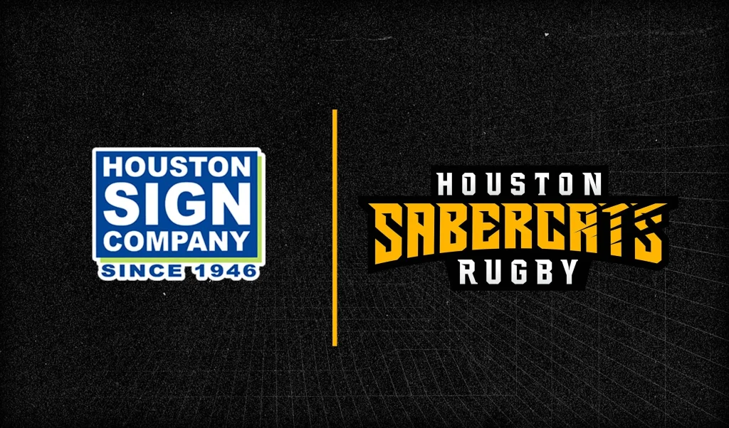 Houston Sign and Houston Sabercats Rugby - partnership.