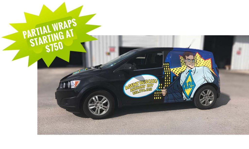 Partial Vehicle Wraps Starting at $750 - Houston Sign