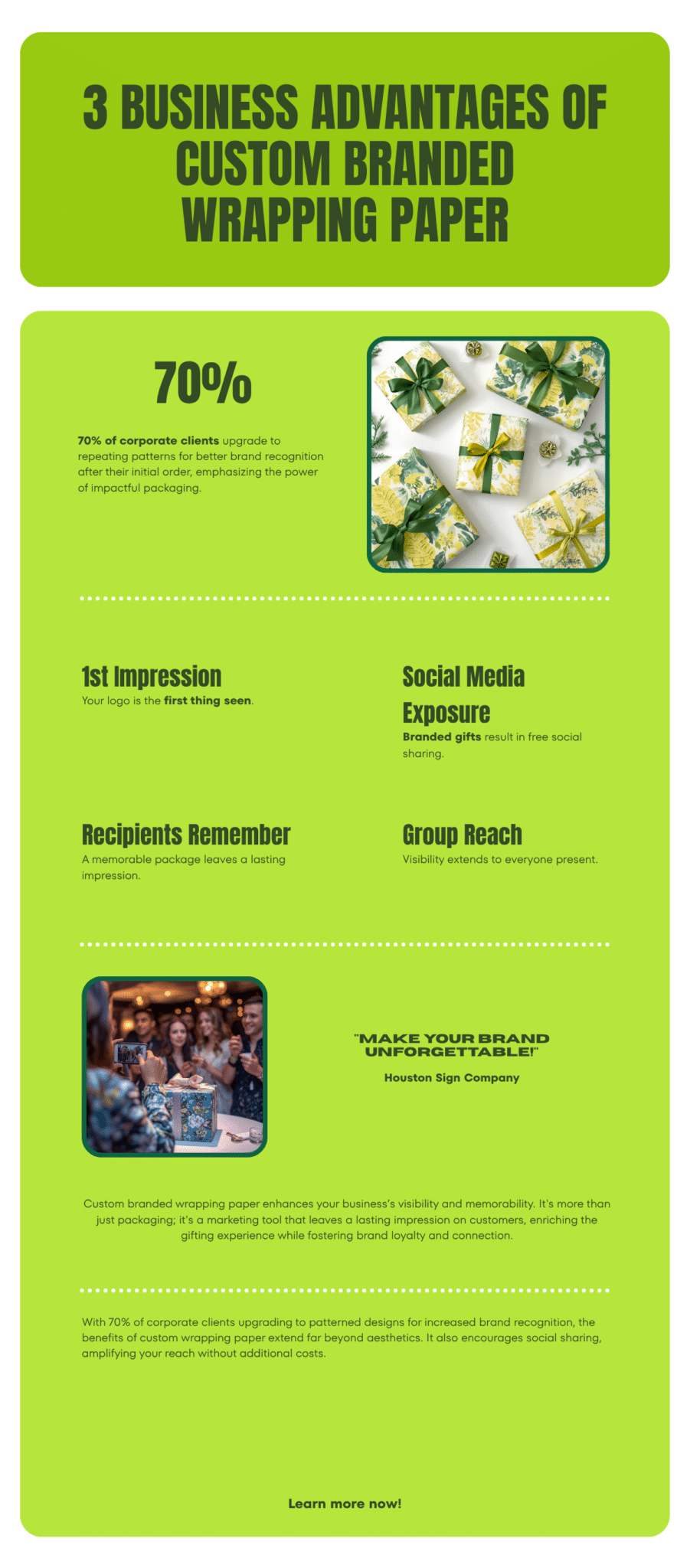 Infographic: 3 Business Advantages of Custom Branded Wrapping Paper — Houston Sign Company